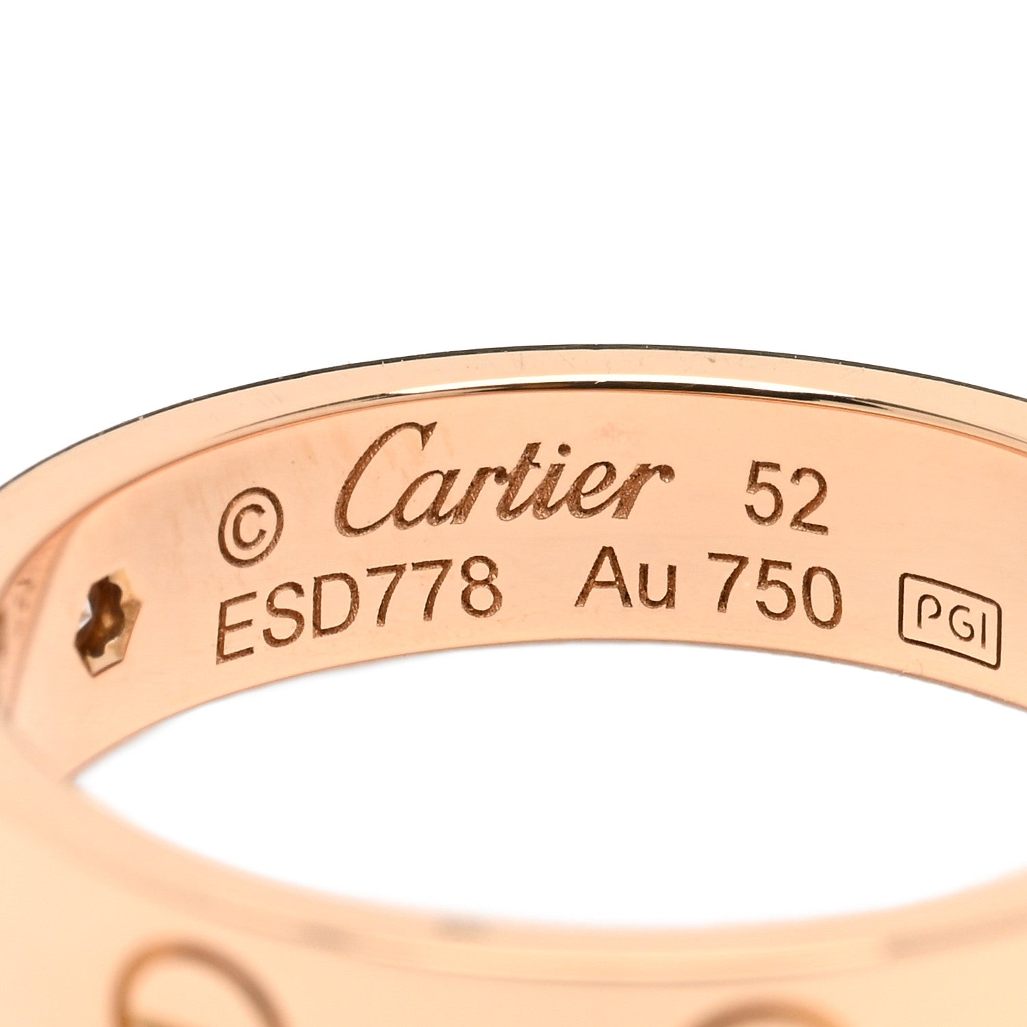 Cartier 18K Pink Gold Diamond 4mm LOVE Wedding Band Ring 52 6 4 of 4