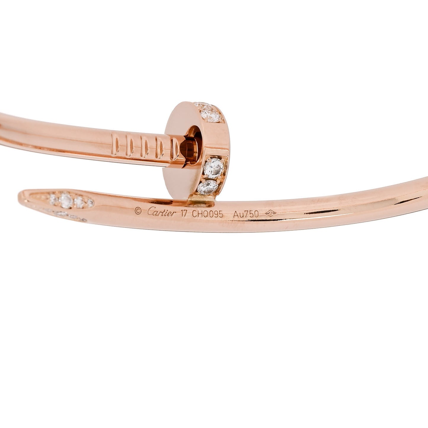 18K Pink Gold Diamond Juste Un Clou Bracelet 17