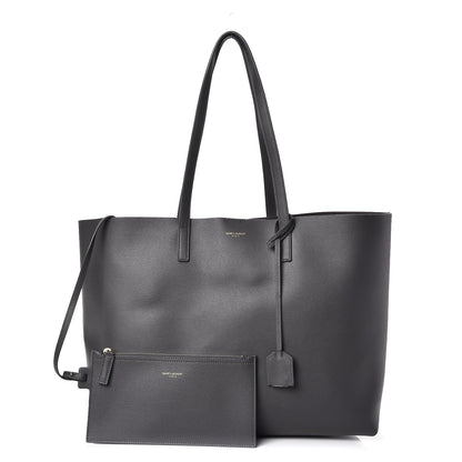 Saint Laurent Calfskin Large Shopping Tote Storm 1 of 8