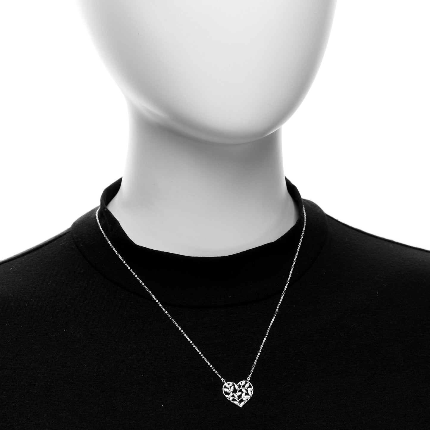 Sterling Silver Paloma Picasso Olive Leaf Heart Pendant Necklace