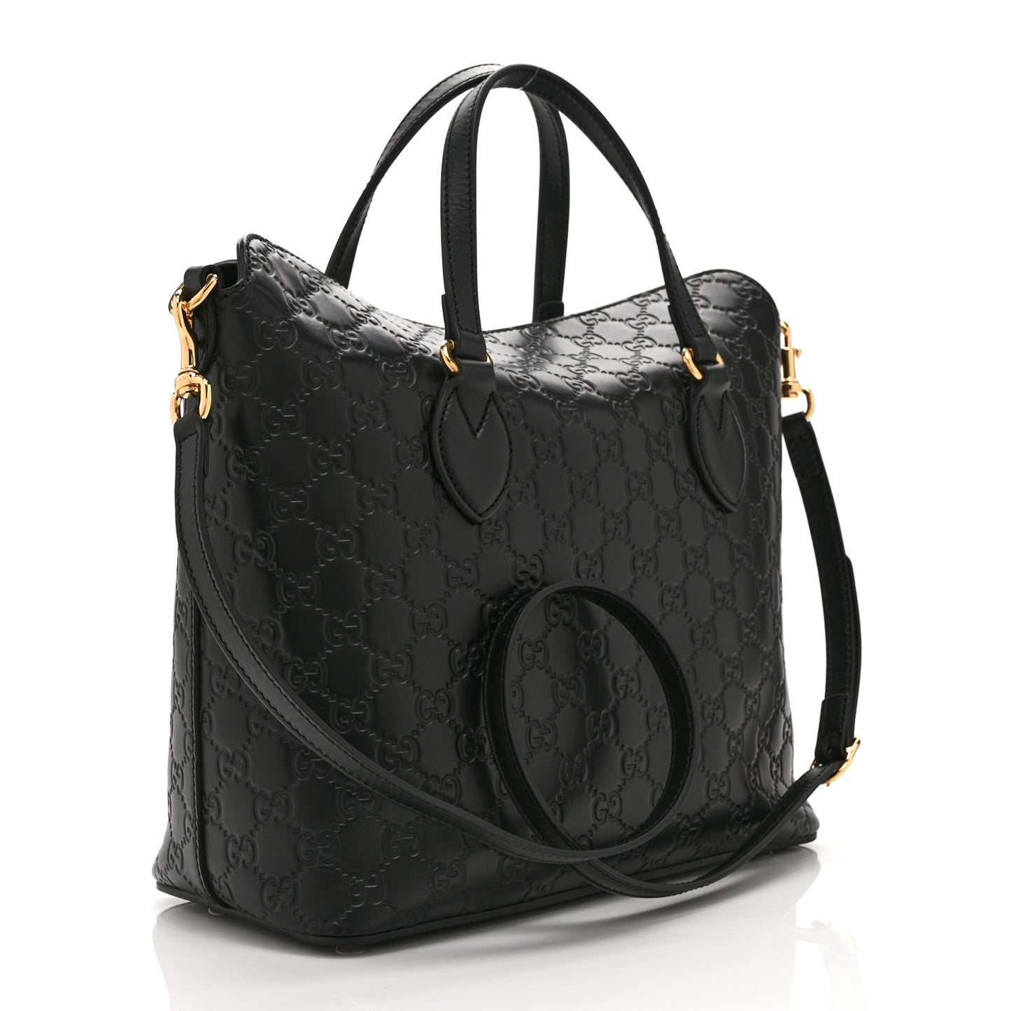 Guccissima Linea A Foldover Tote Black