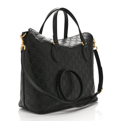 Gucci Guccissima Linea A Foldover Tote Black 3 of 13