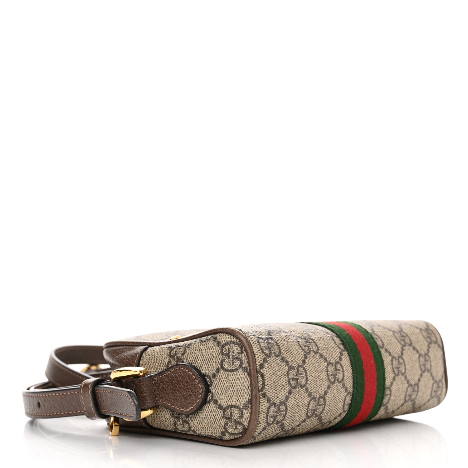 Gucci GG Supreme Monogram Web Mini Ophidia Shoulder Bag Brown 4 of 16