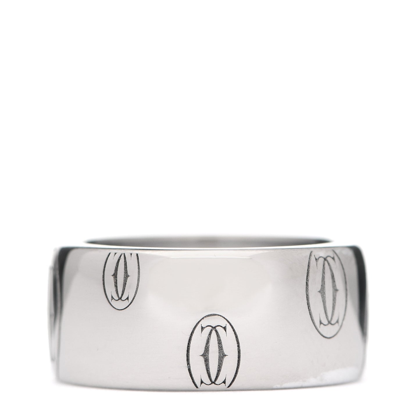 18K White Gold 8mm Happy Birthday Band Ring 45 3.25