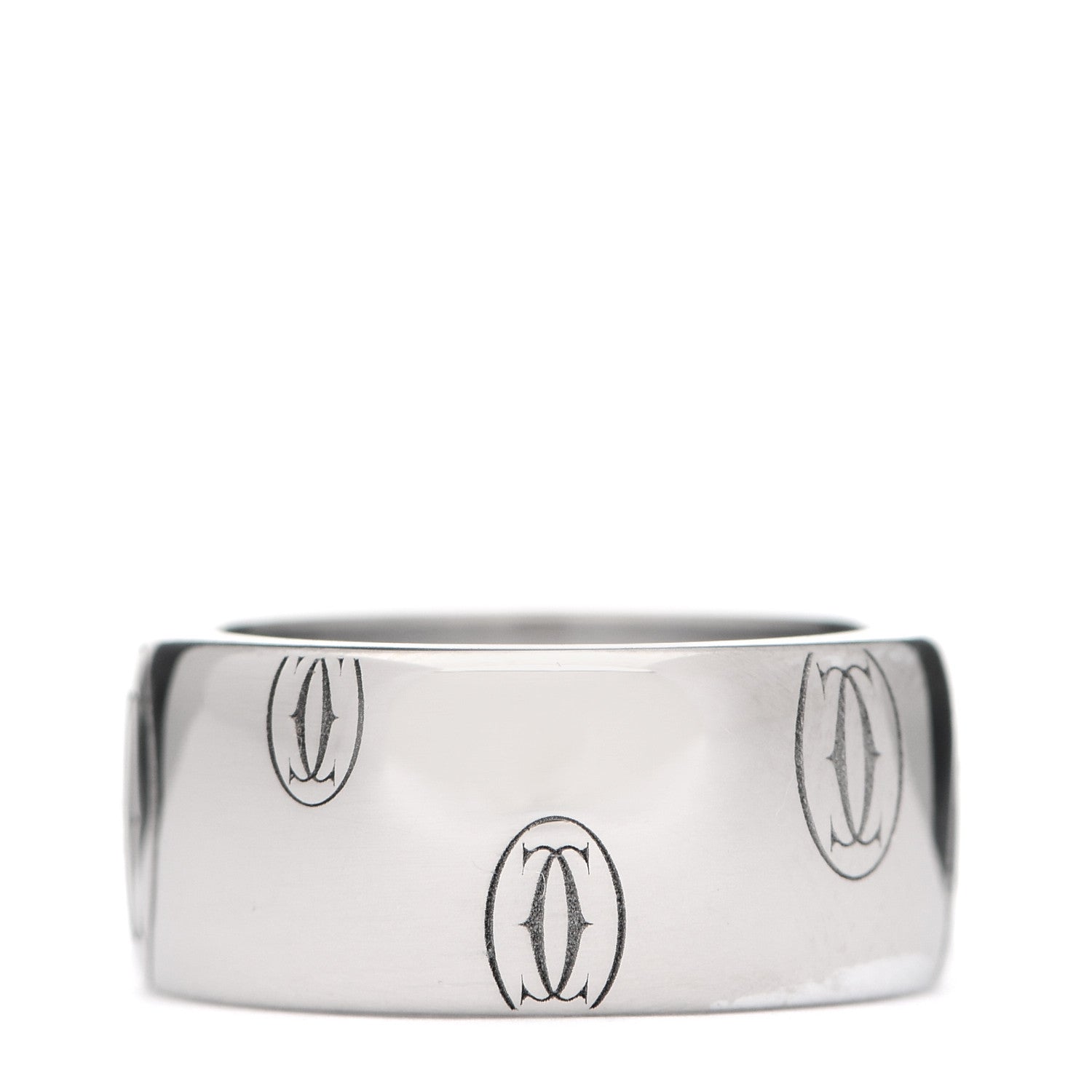 Cartier 18K White Gold 8mm Happy Birthday Band Ring 45 3.25 3 of 5