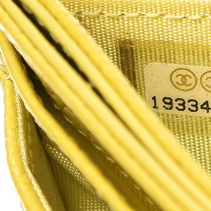 Chanel Caviar CC Timeless Card Holder Yellow 8 of 11