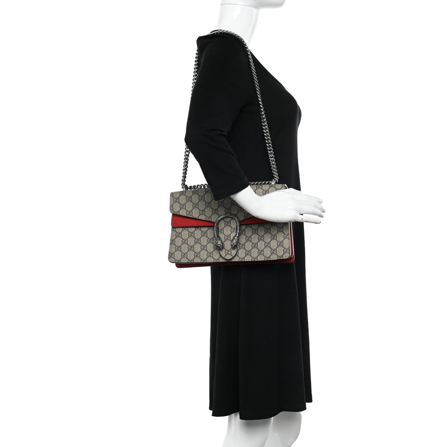 Gucci GG Supreme Monogram Small Dionysus Shoulder Bag Red 2 of 14
