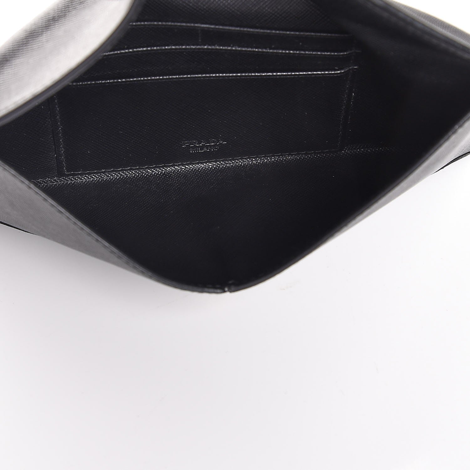 Prada Saffiano Metal Envelope Wallet Black 5 of 7