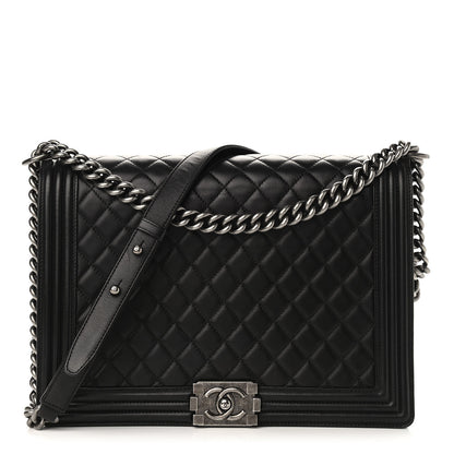 Chanel Lambskin Quilted Large Boy Flap Black 1 of 10