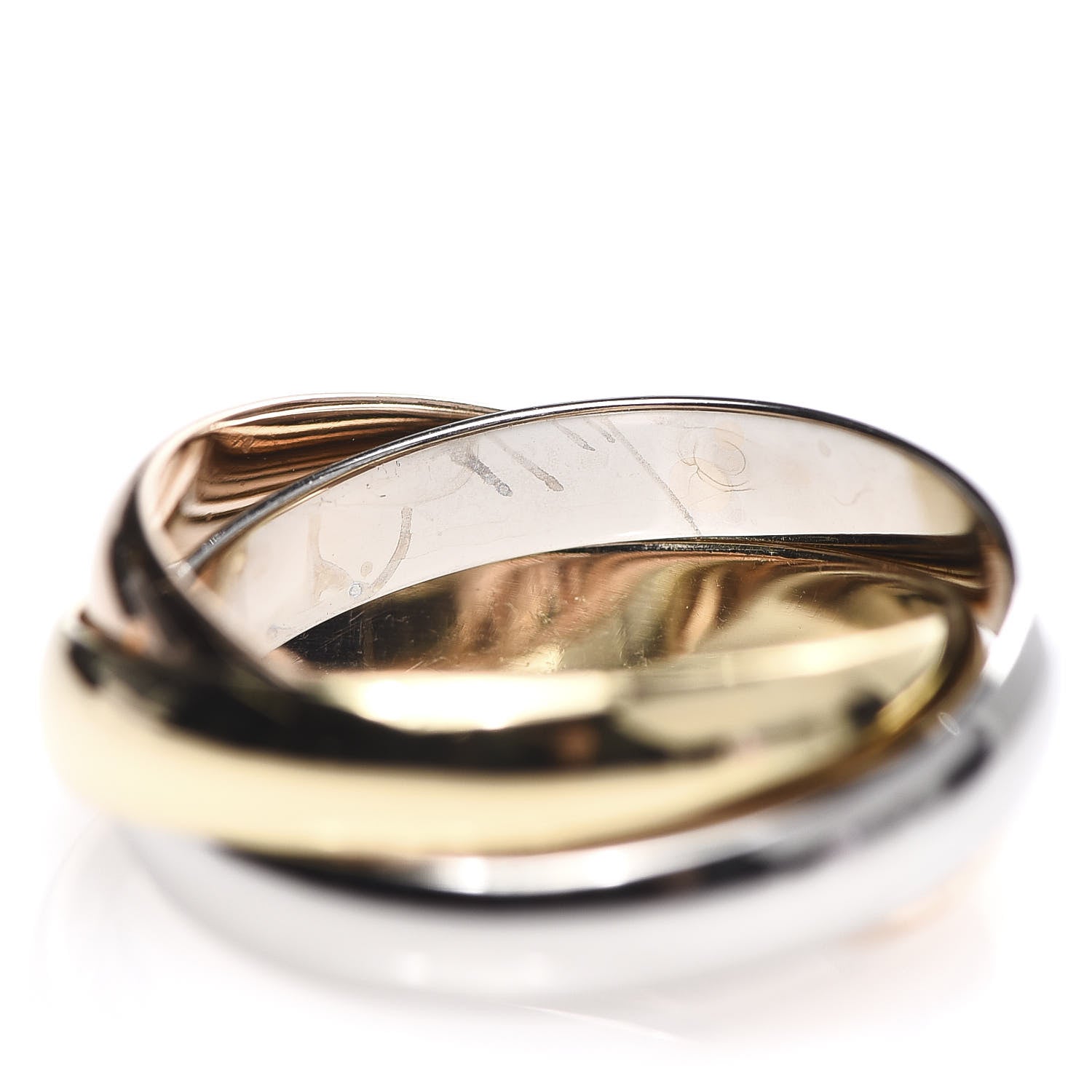 Cartier 18K Pink Yellow White Gold Classic Les Must De Trinity Ring 50 5.25 5 of 5