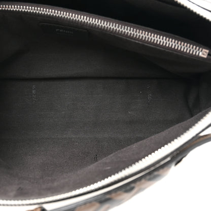 Fendi Vitello Dolce Bi-Color FF 1974 Embossed Medium By The Way Boston Bag White Ice Maya Black 7 of 16