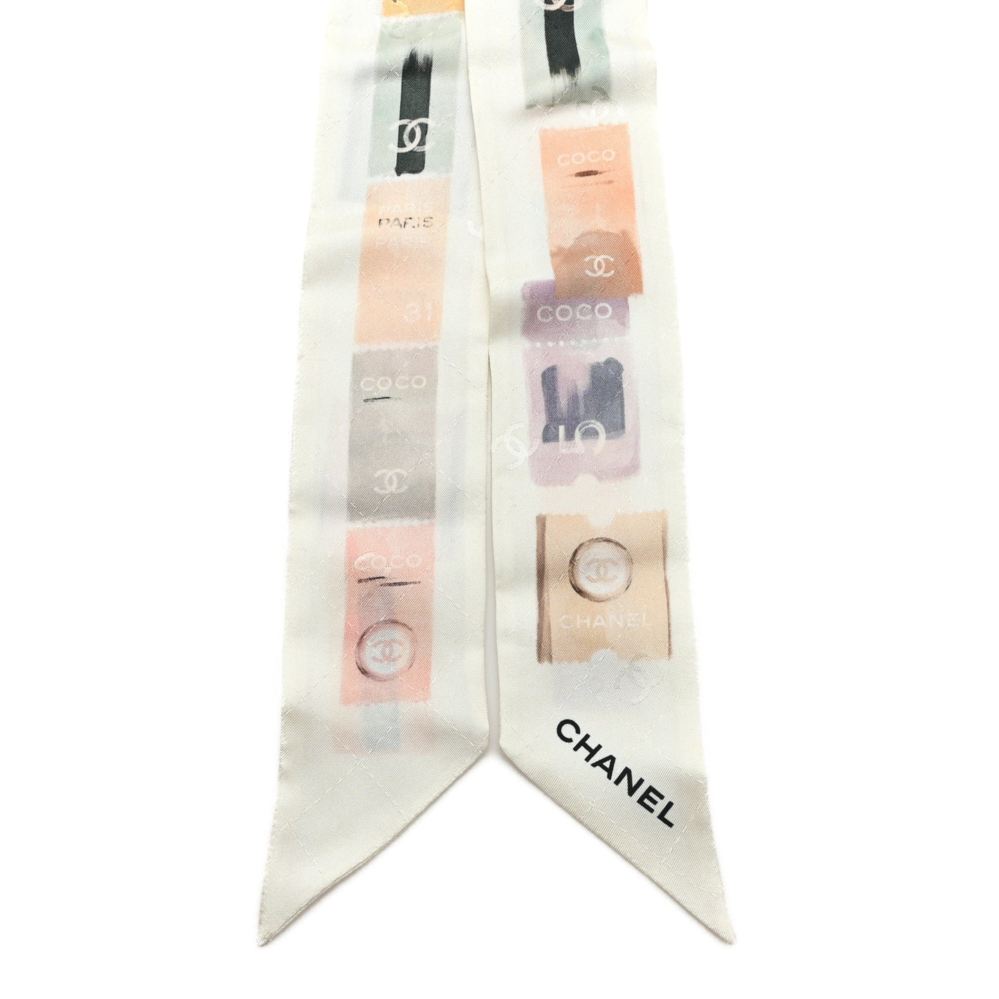 Silk Coco Bandeau Scarf Ivory Multicolor