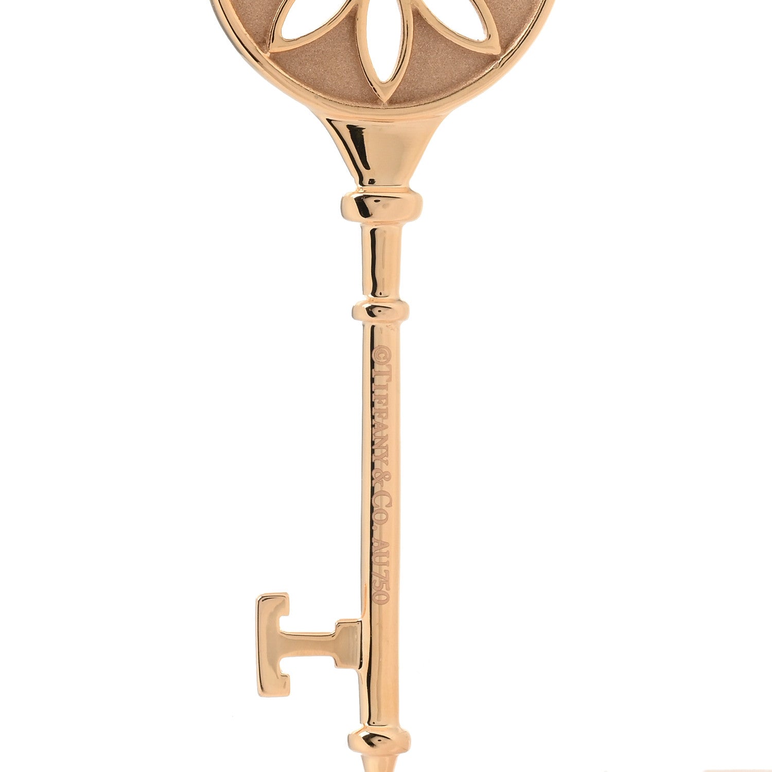Tiffany 18K Rose Gold Diamond Large Daisy Key Pendant Necklace 4 of 5