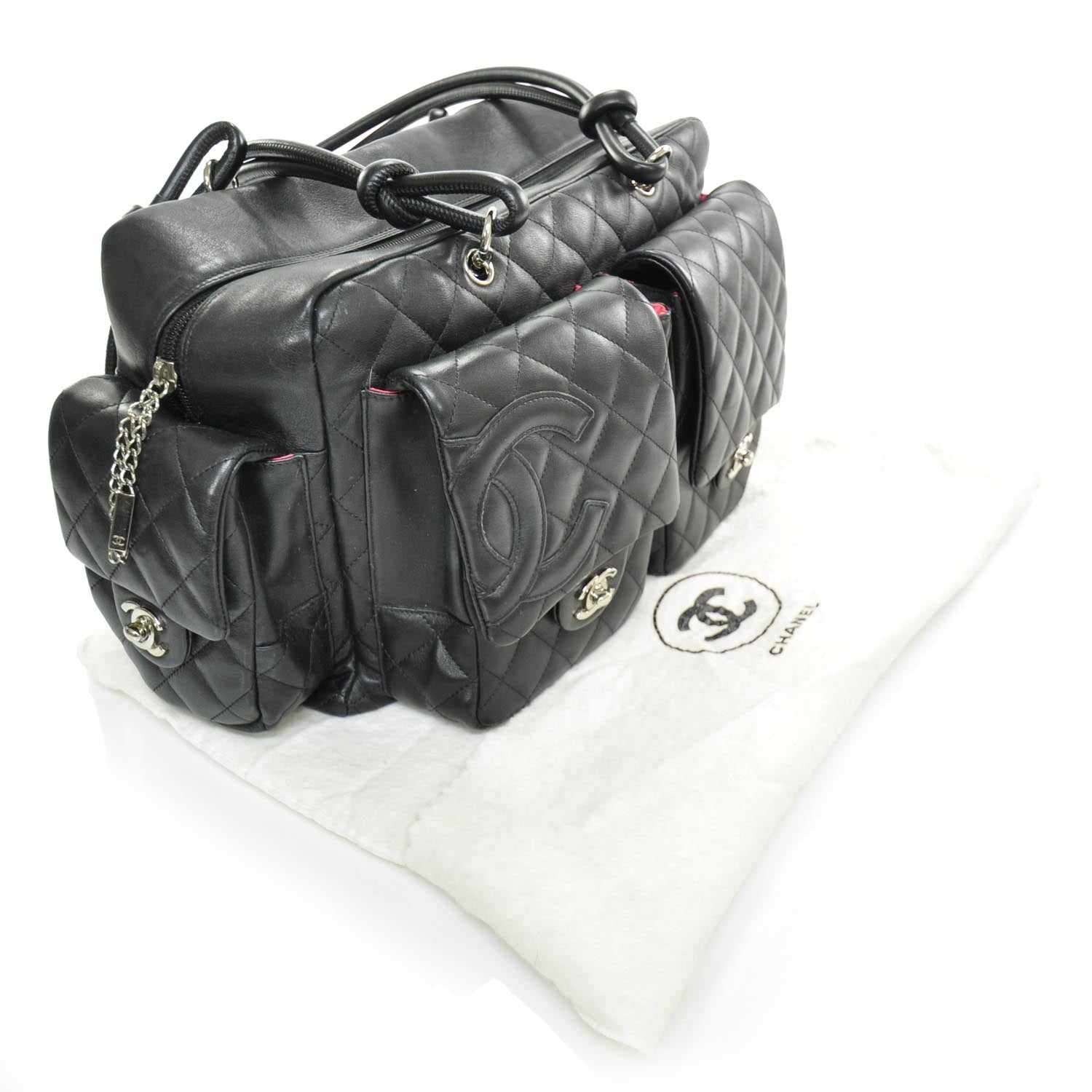 Chanel Calfskin Quilted Large Cambon Multipocket Reporter Black 3 of 9