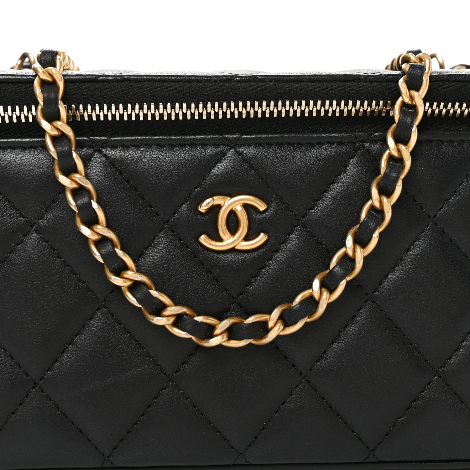 Chanel Lambskin Quilted Pearl Crush Small Vanity Case With Chain Black 8 of 11