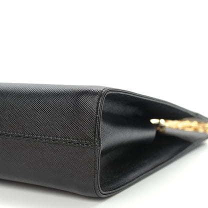 Salvatore Ferragamo Printed Calfskin Gancini Trifolio Chain Bag Black 9 of 9