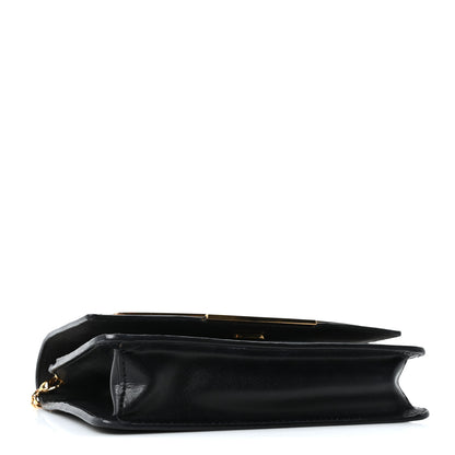 Fendi Vitello Liberty Lucido Metal Monster Eyes Tube Wallet on Chain Black 4 of 10