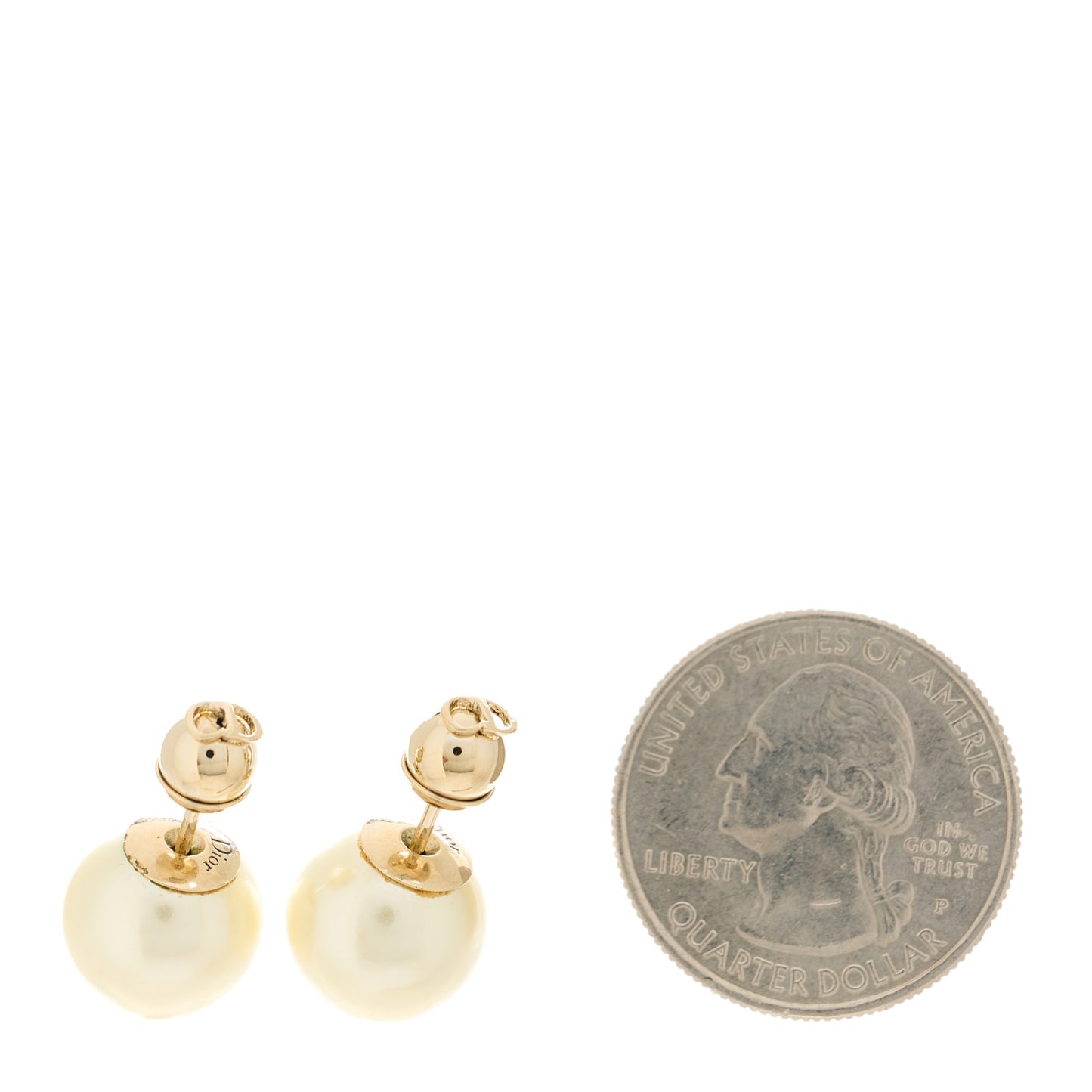 Pearl Logo Earrings Gold