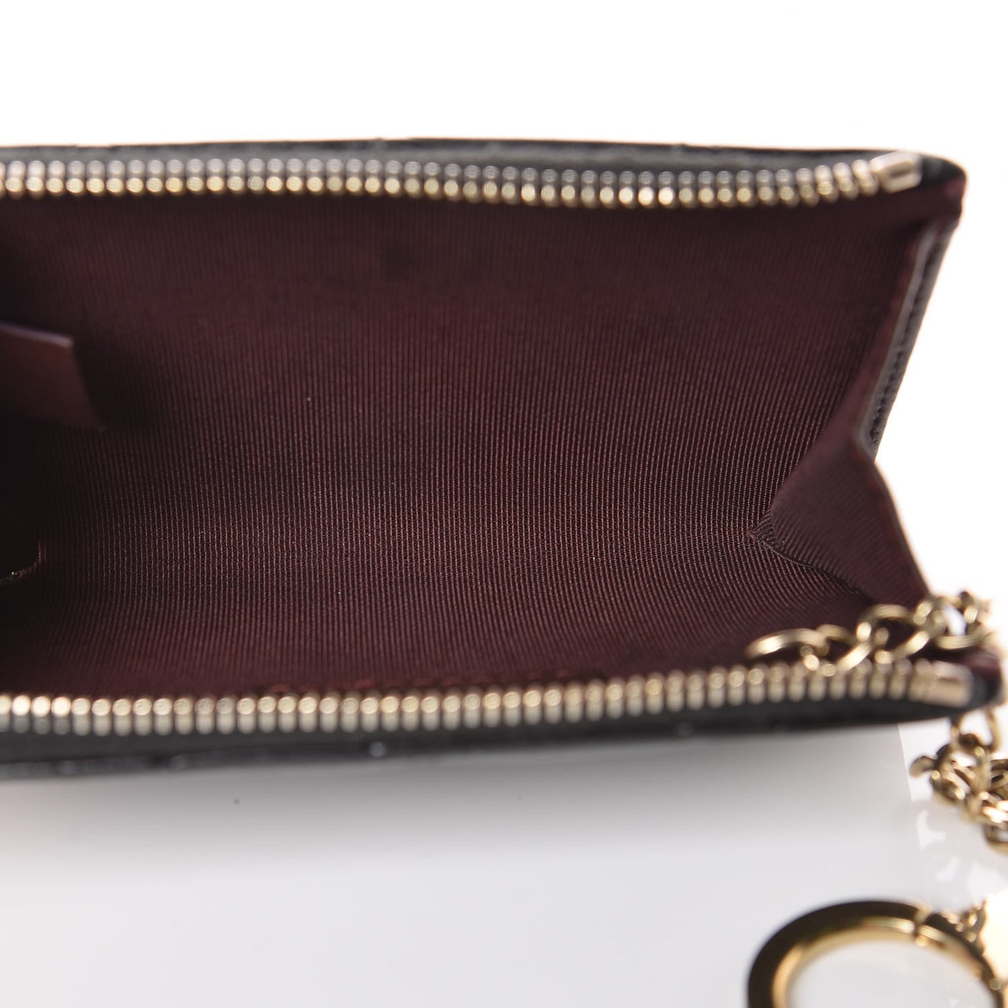 Lambskin Quilted Key Holder Case Black