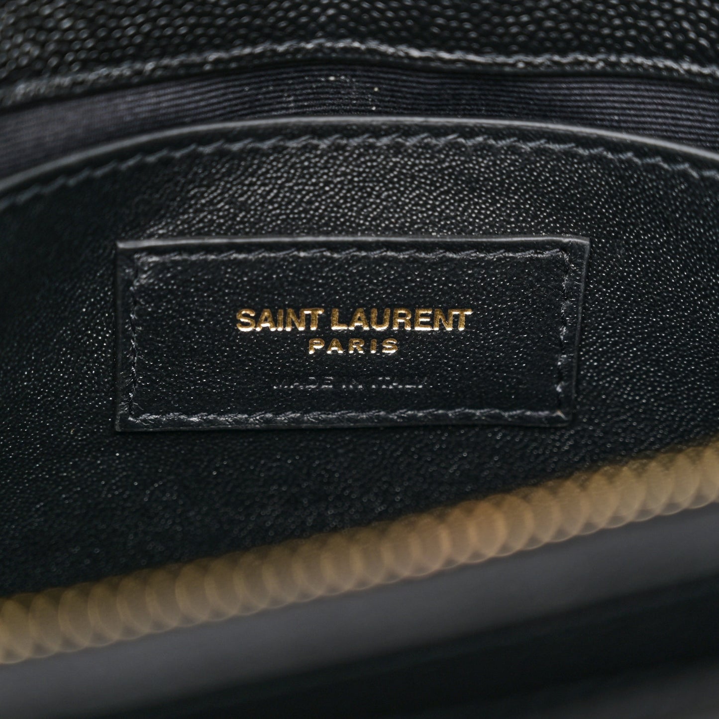 Grain de Poudre Calfskin Y Quilted Monogram Small Loulou Chain Satchel Black