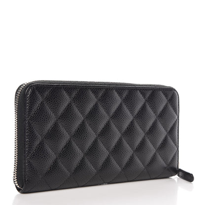 Chanel Caviar Quilted Large Gusset Zip Around Wallet Black 3 of 9