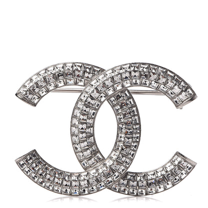 Chanel Crystal CC Brooch Silver 1 of 5
