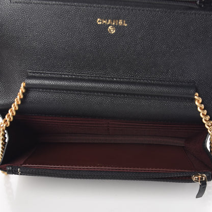Chanel Caviar Suede Stitched Lady Coco Wallet On Chain WOC Black 5 of 15