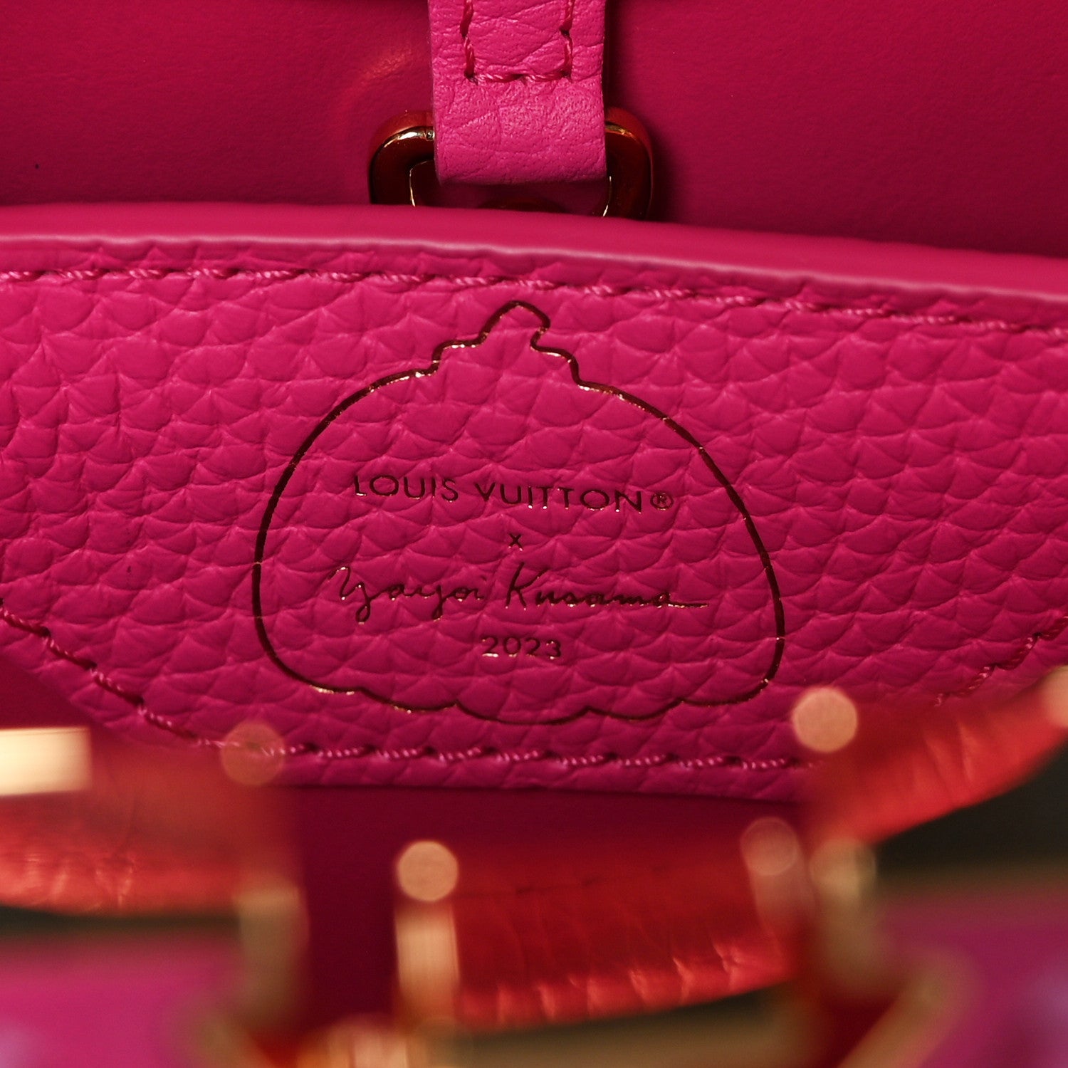 Louis Vuitton LV X YK Taurillon Infinity Net Capucines BB Fuchsia 6 of 8