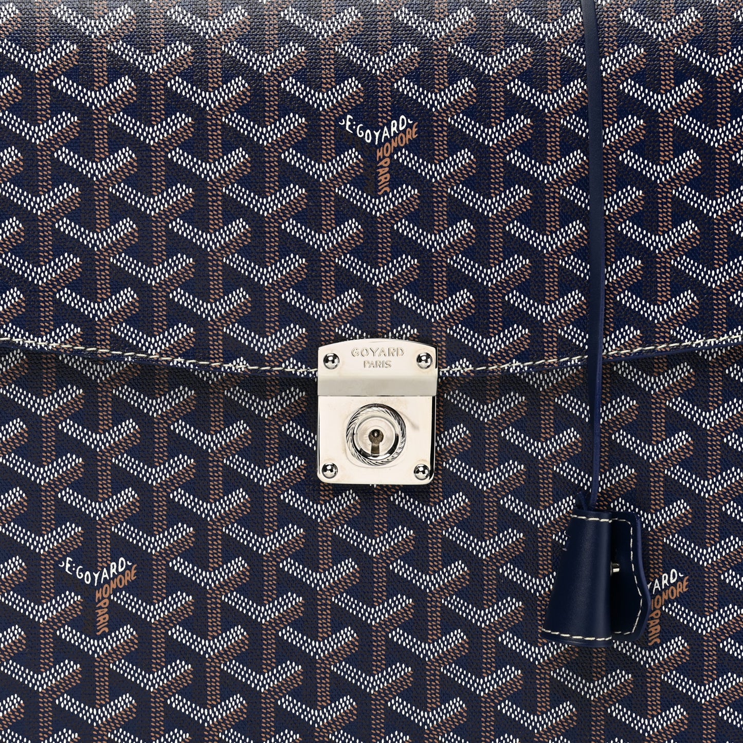 Goyardine Serviette Chypre Briefcase Blue