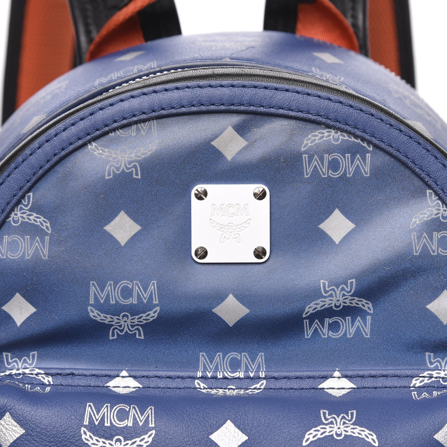 MCM Visetos Reflective Nylon Small Resnick Backpack Blue 6 of 12
