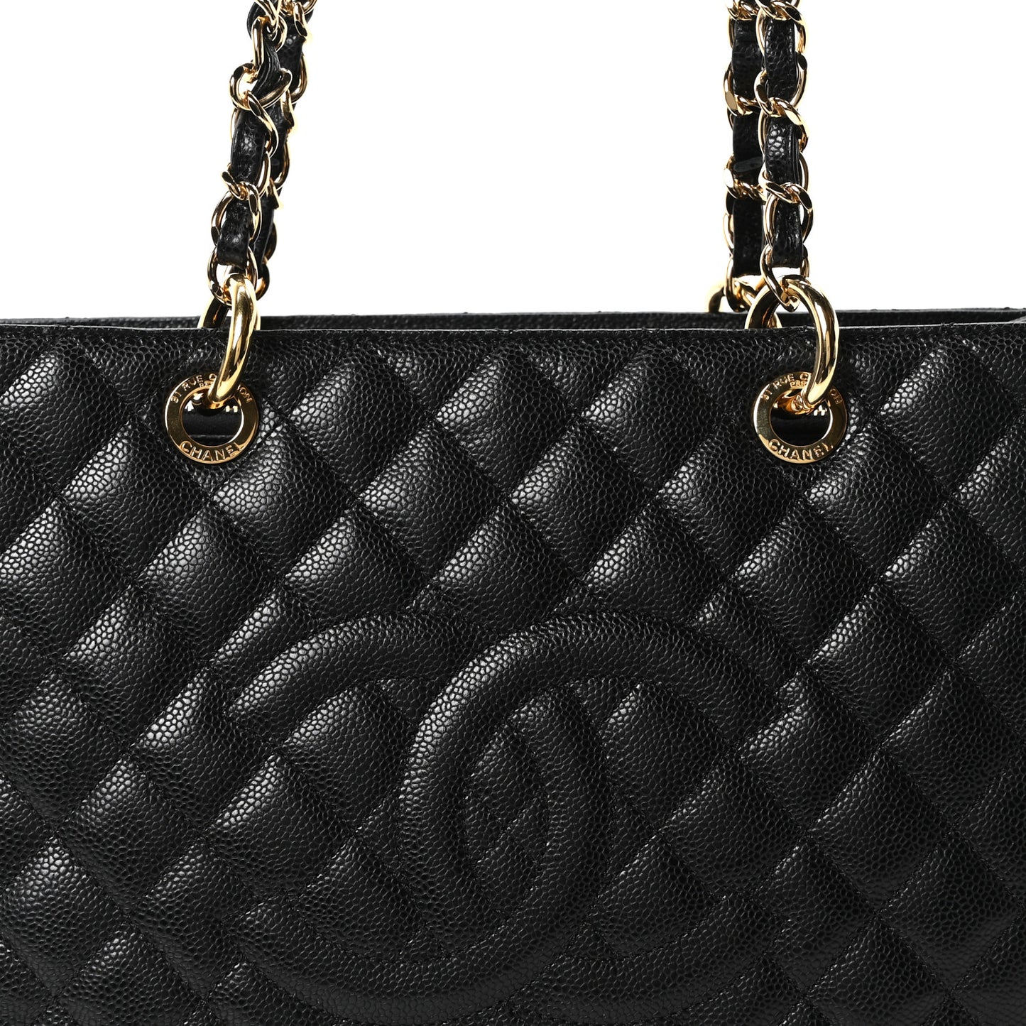 Caviar Quilted Grand Shopping Tote GST Black