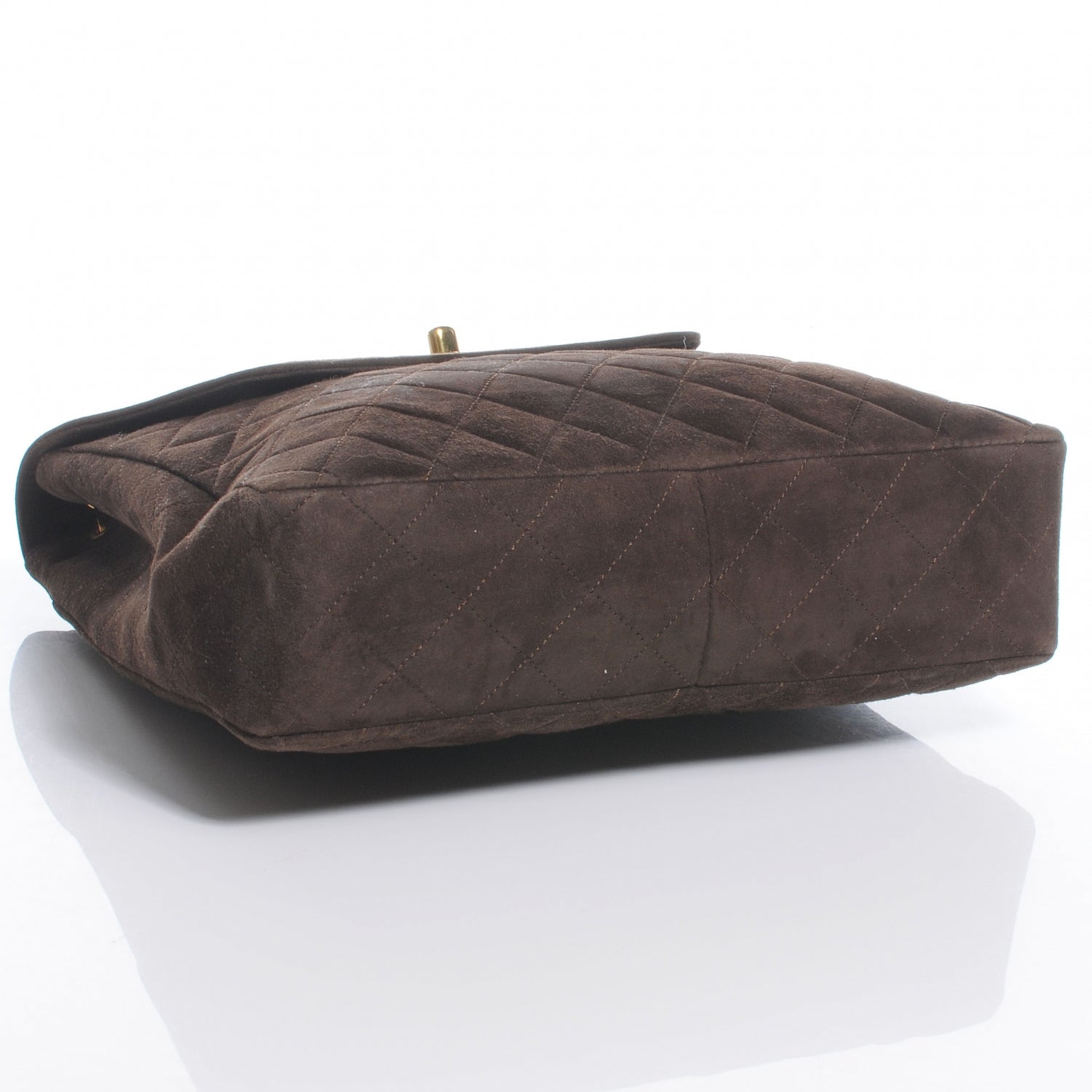 Chanel Quilted Suede Flap Shoulder Bag Brown 4 of 8