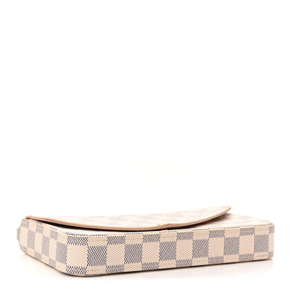Louis Vuitton Damier Azur Pochette Felicie Chain Wallet Rose Ballerine 5 of 10