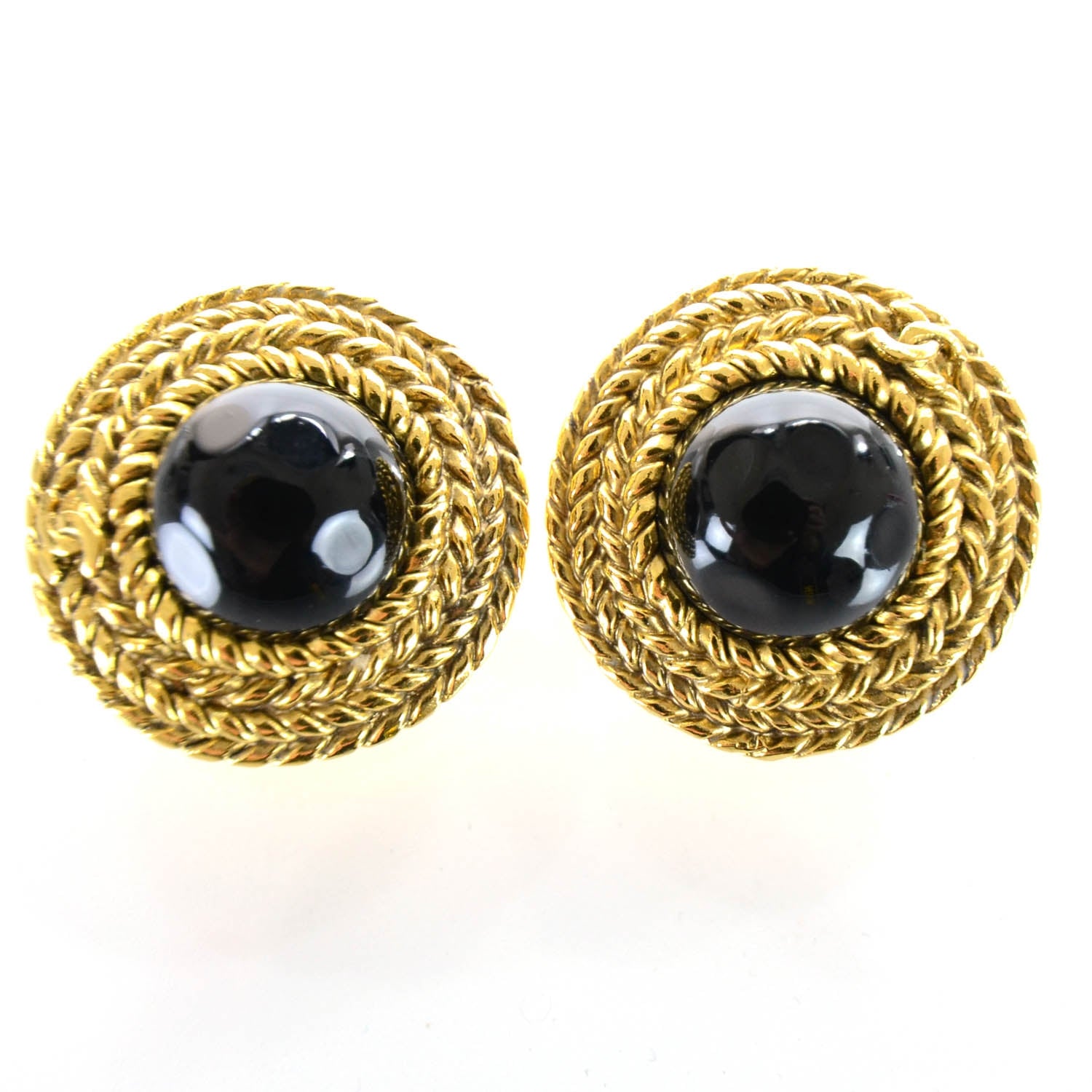Chanel Gold Chain Clip On Earrings 1 of 4