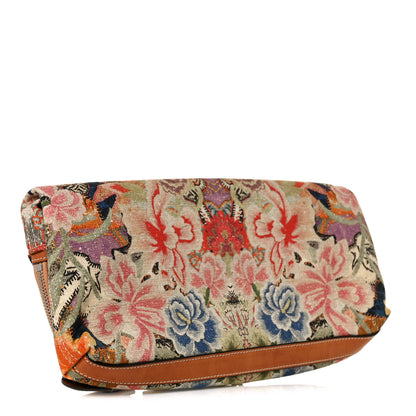 Alexander McQueen Printed Canvas Floral Patchwork Padlock Skull Clutch 2 of 7