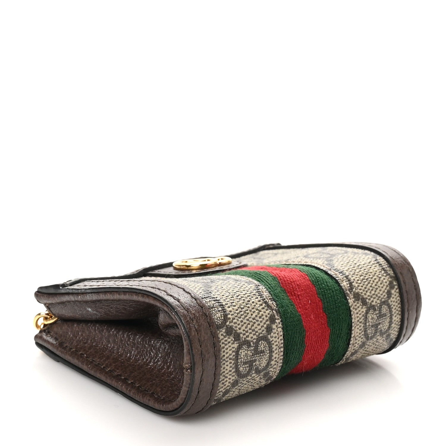 Gucci GG Supreme Monogram Web Ophidia Card Case Beige New Acero 4 of 8