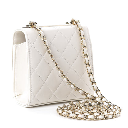 Chanel Lambskin Quilted Mini Trendy CC Chain Wallet White 3 of 11