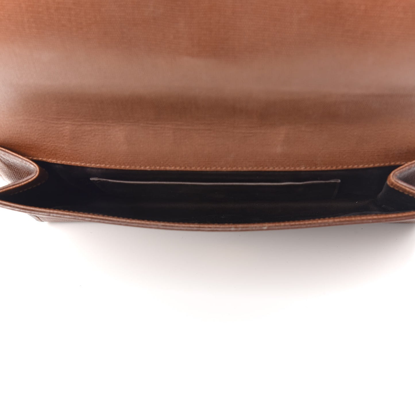 Textured Calfskin Y Ligne Clutch Brown