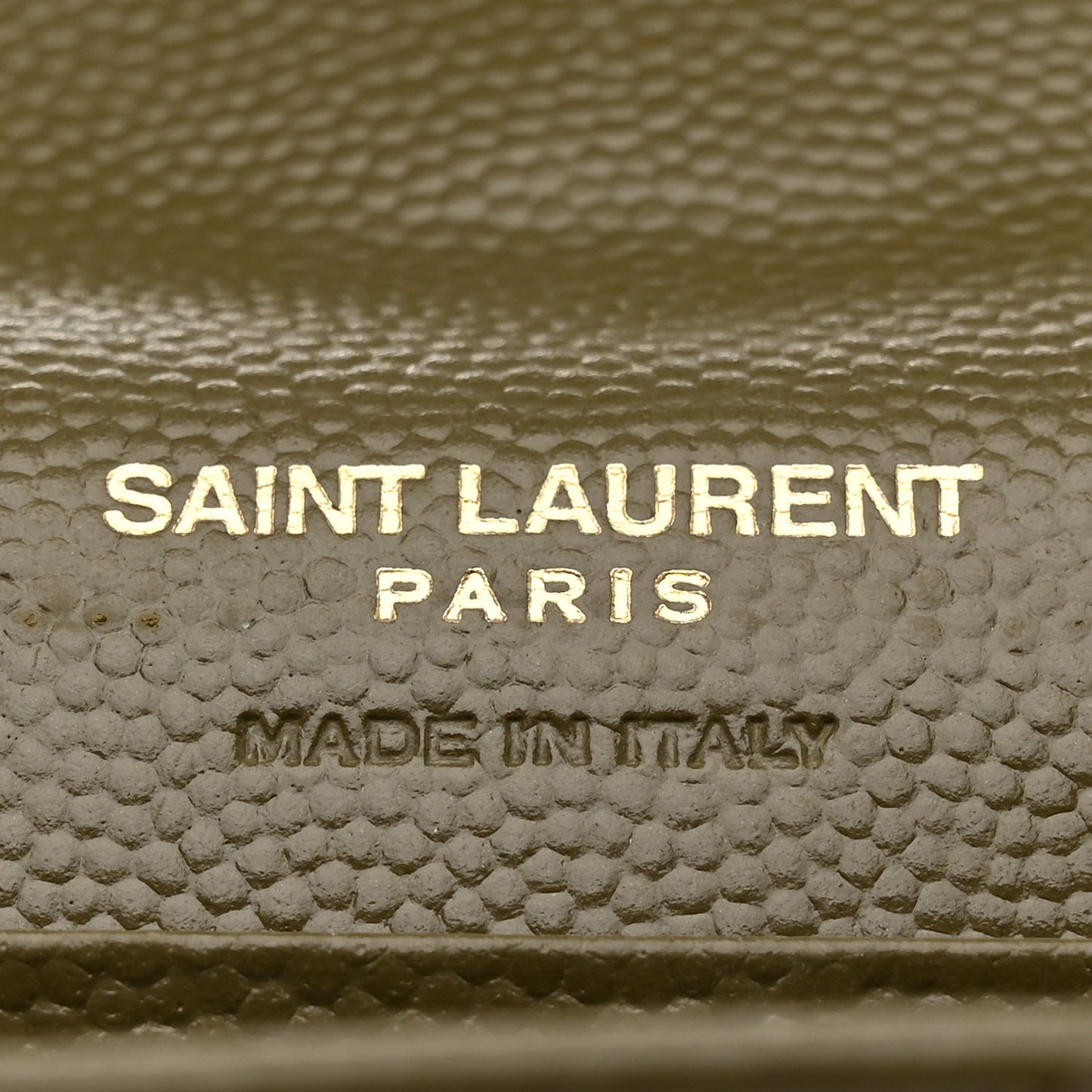 Grain De Poudre Matelasse Chevron Small Monogram Envelope Wallet Vert Kaki
