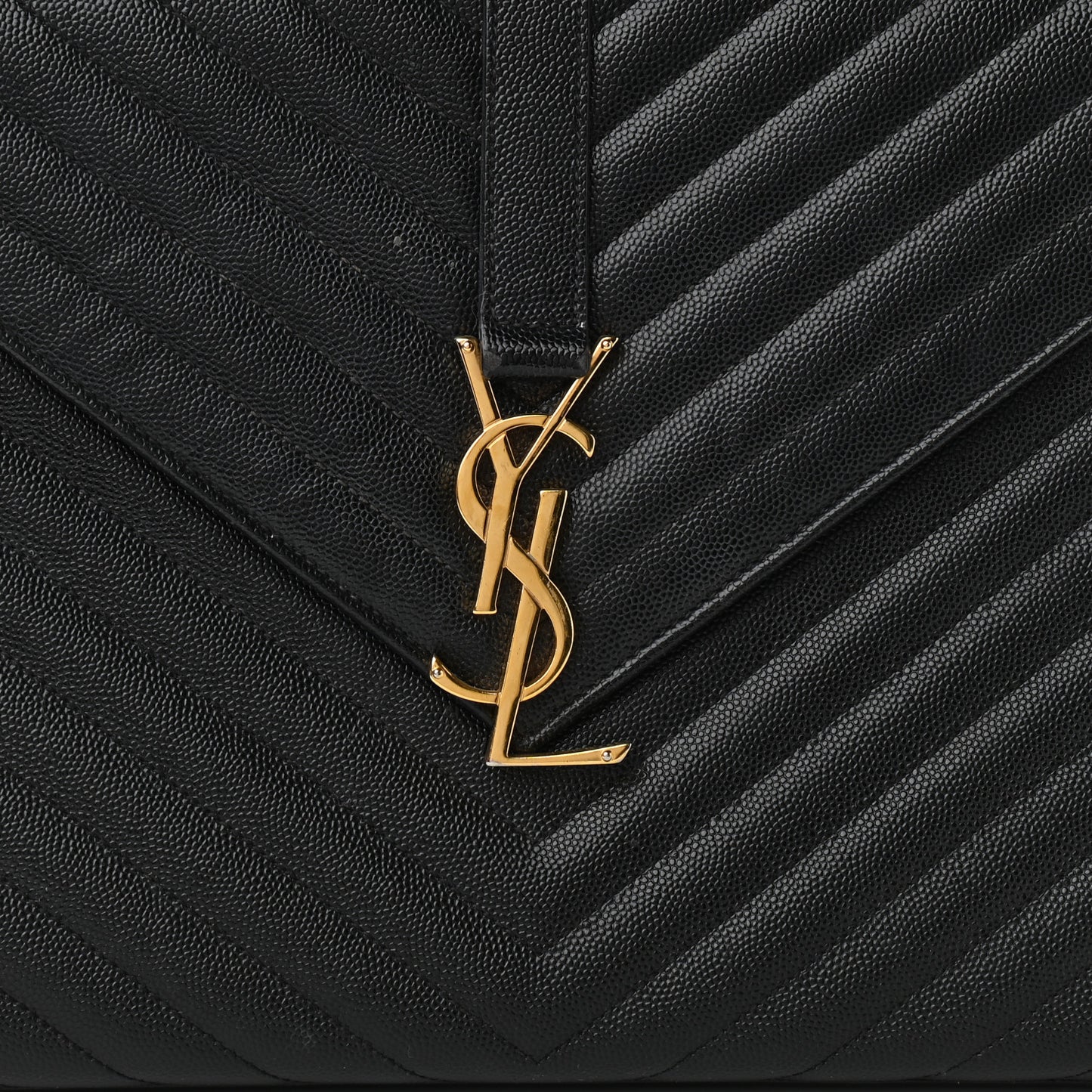Grain De Poudre Matelasse Chevron Large Monogram Satchel Black