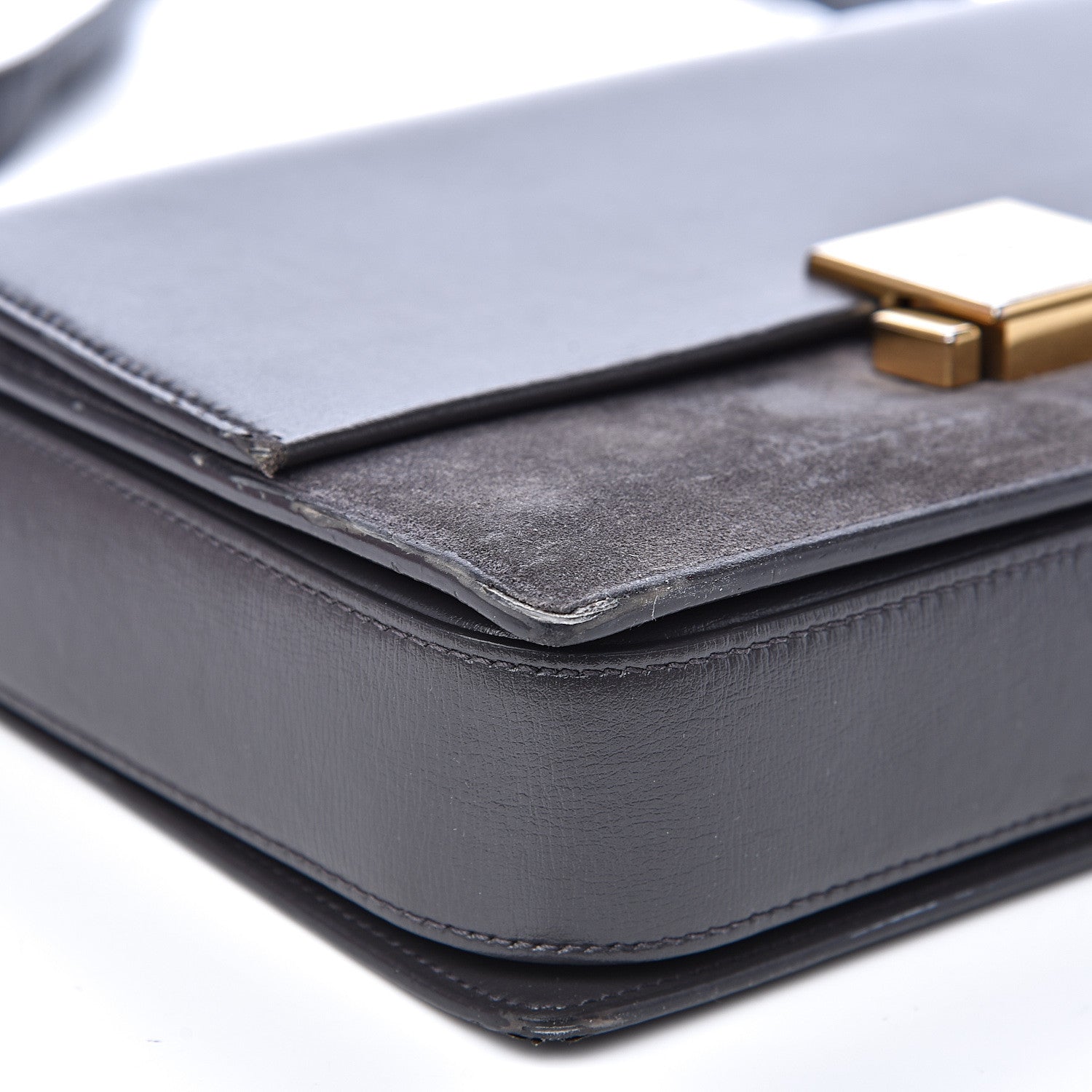 Saint Laurent Smooth Calfskin Suede Medium Bellechasse Grey 7 of 20