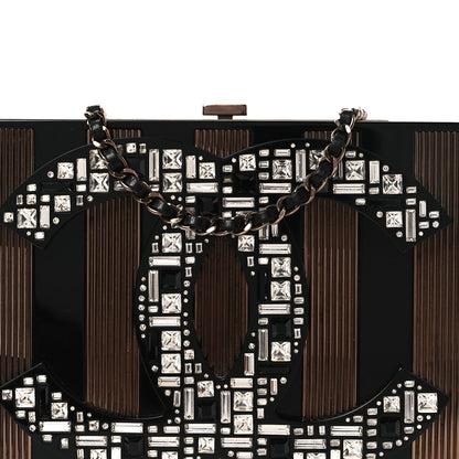 Chanel Plexiglass Crystal CC Minaudiere Clutch Black Copper 7 of 11