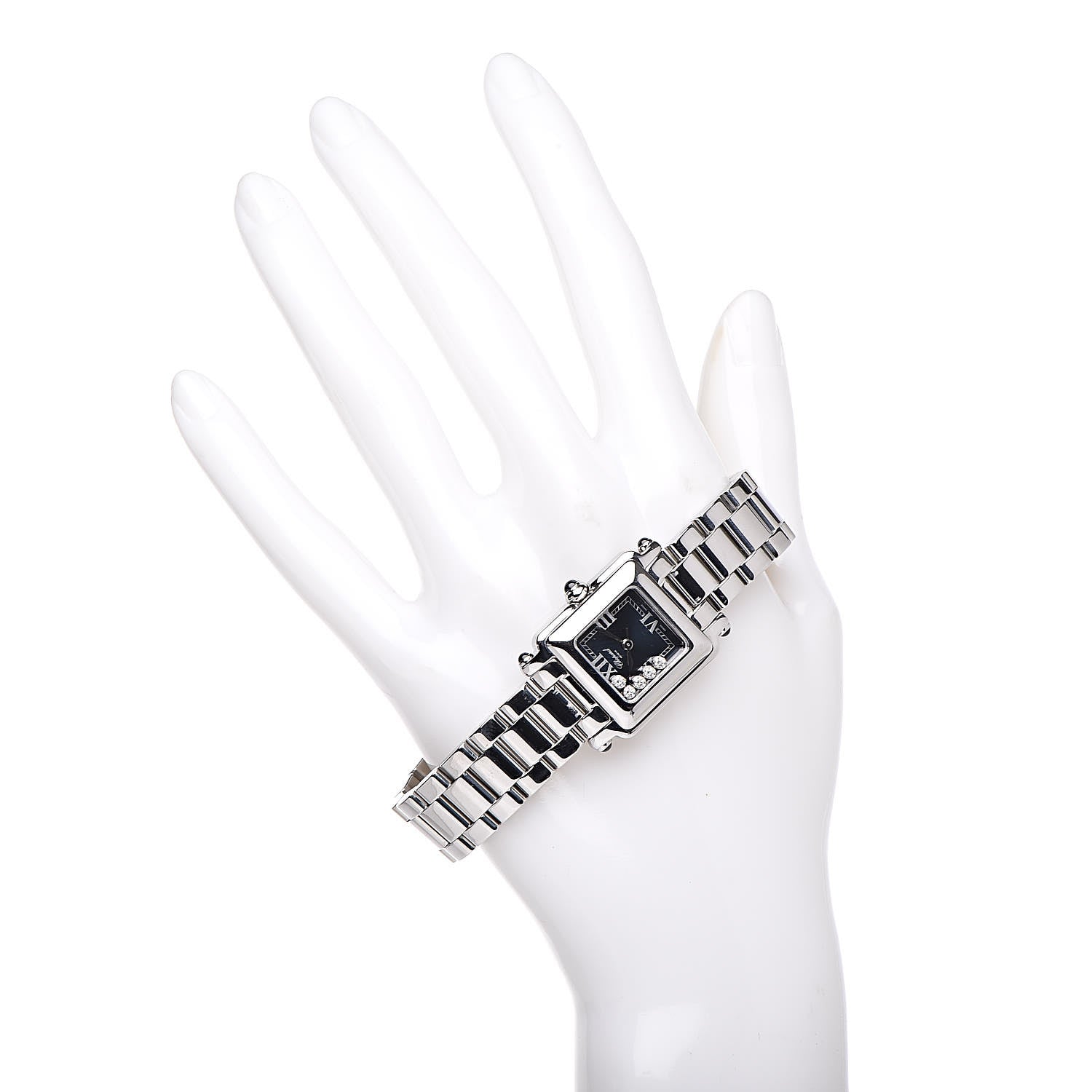Chopard Stainless Steel 5 Diamond 23mm Happy Sport Quartz Watch Black 2 of 6