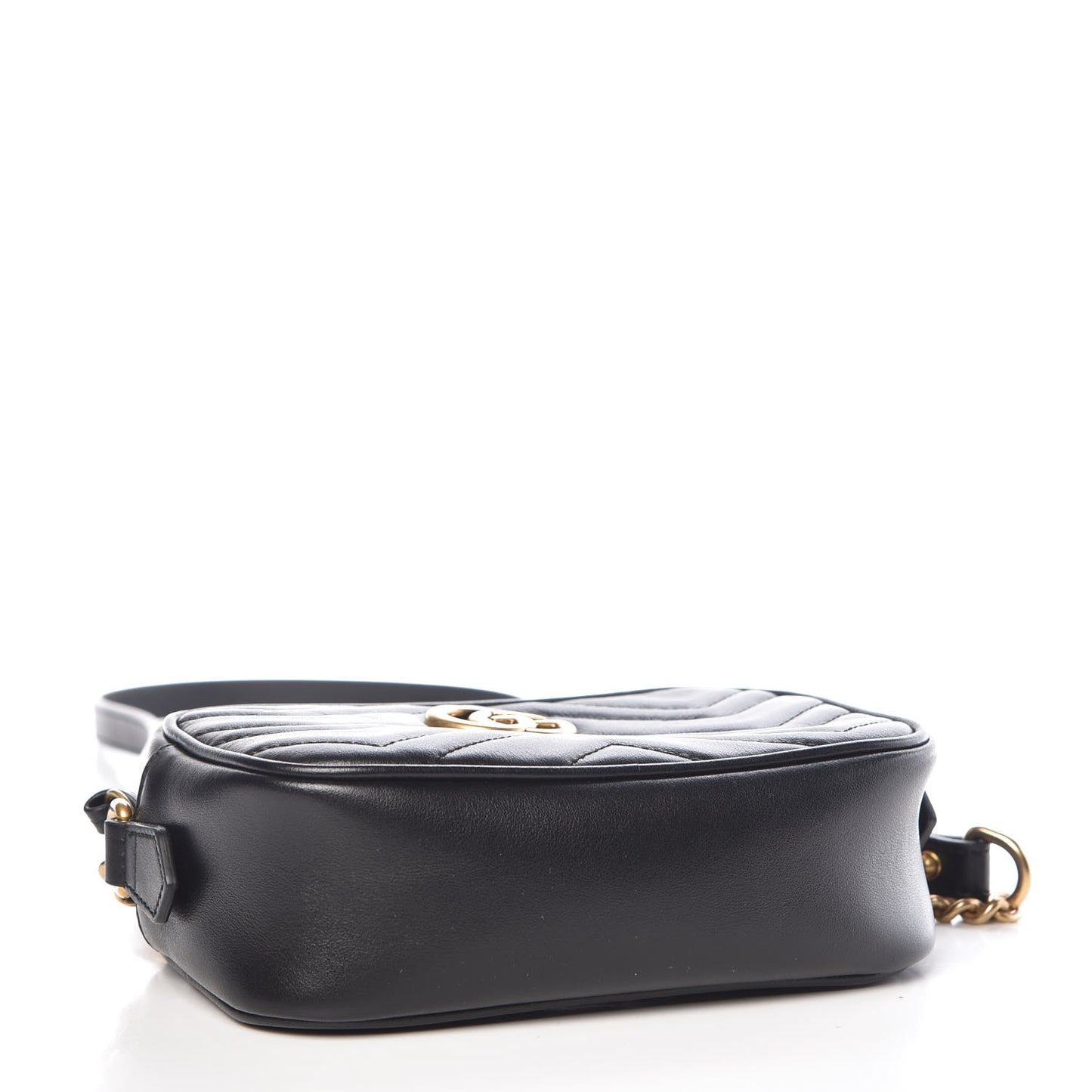 Calfskin Matelasse Mini GG Marmont Chain Shoulder Bag Black
