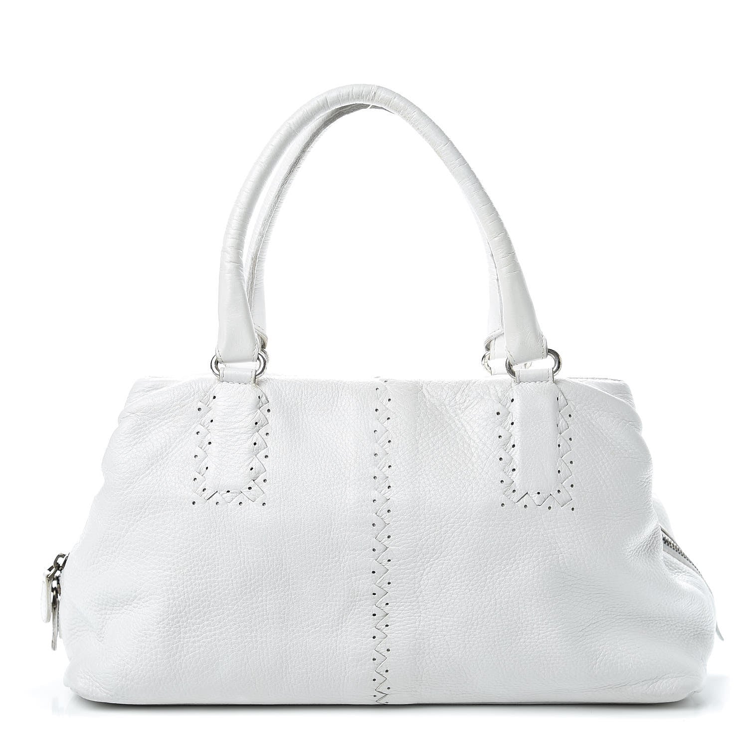 Bottega Veneta Cervo Deerskin Intrecciato Satchel White 1 of 24
