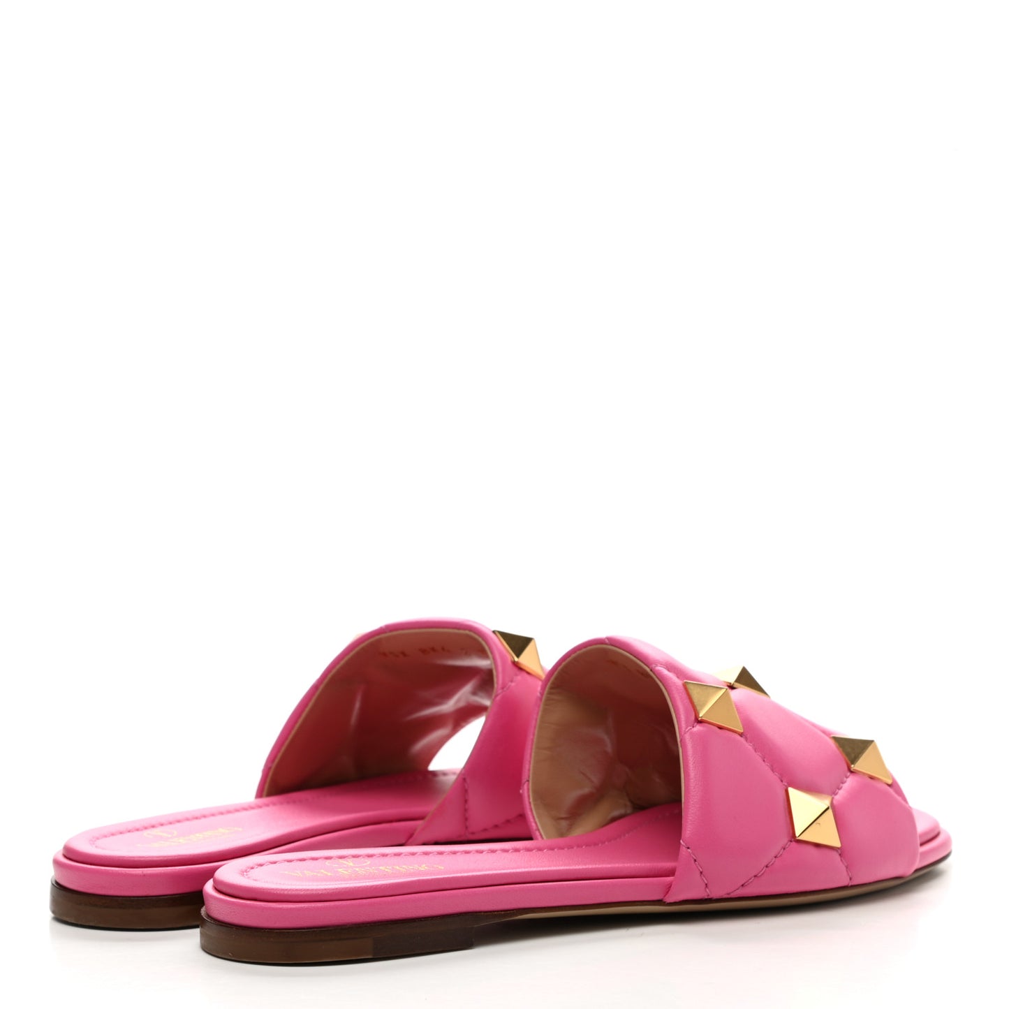 Nappa Roman Stud Flat Slide Sandals 37 Feminine Pink
