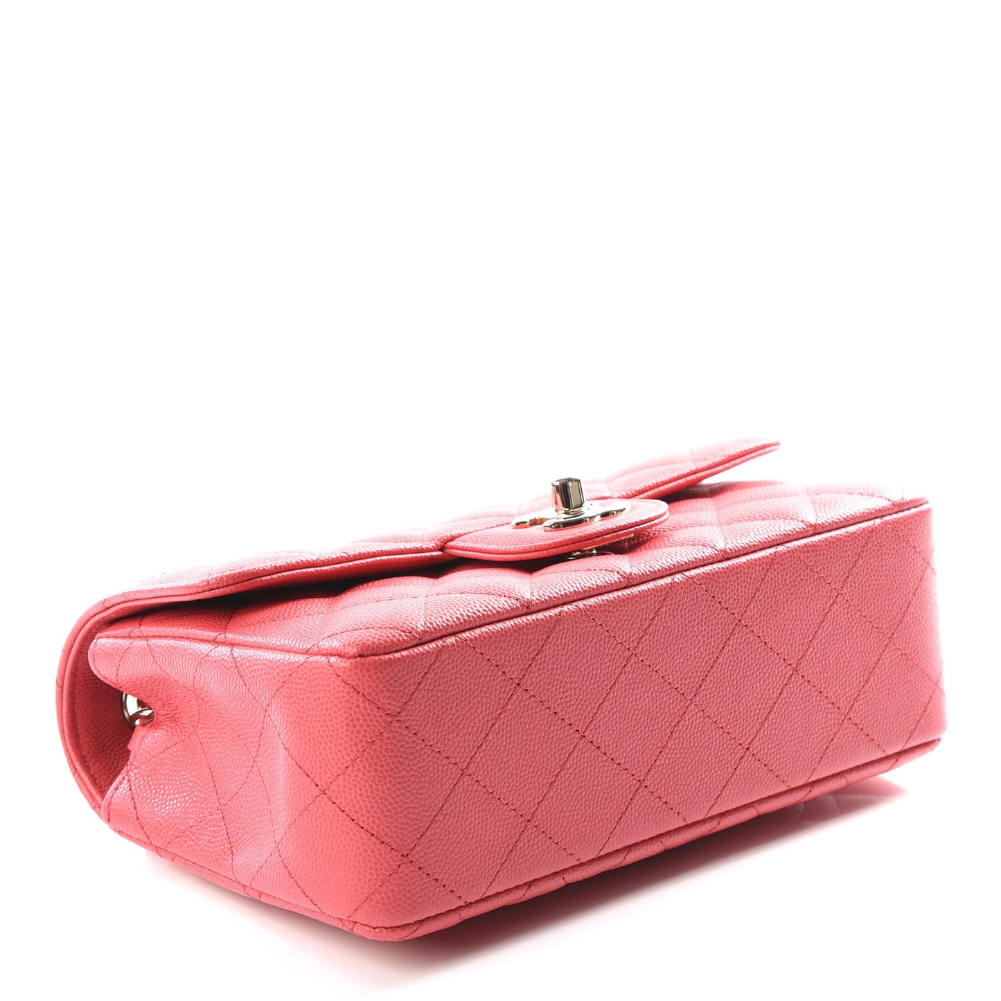 Caviar Quilted Mini Rectangular Flap Dark Pink
