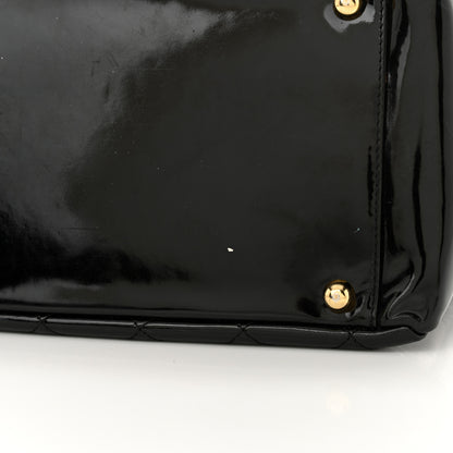 Chanel Patent Quilted Petit Timeless Tote PTT Black 11 of 11