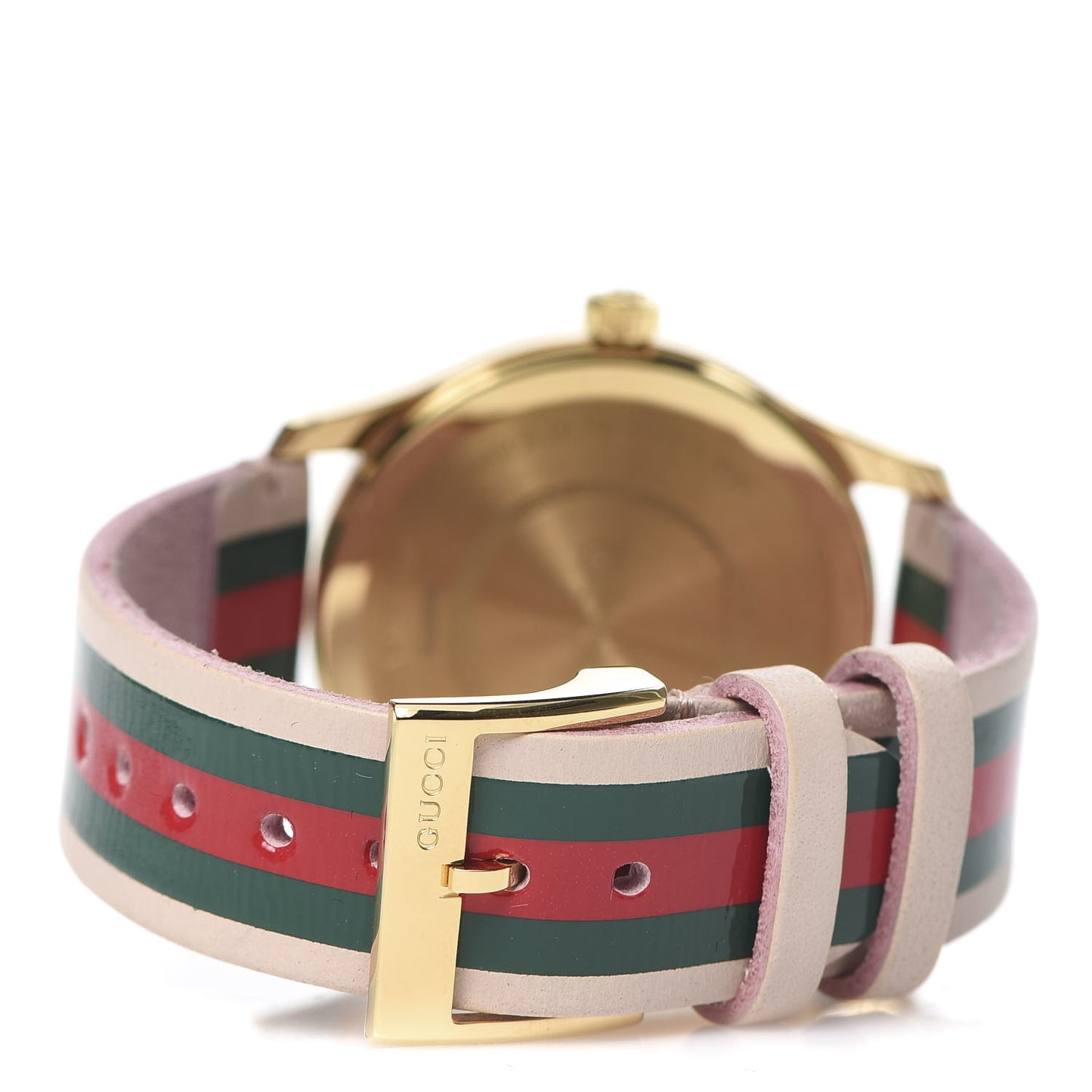 Stainless Steel Calfskin 38mm G-Timeless Stripe Web Quartz Watch Pink