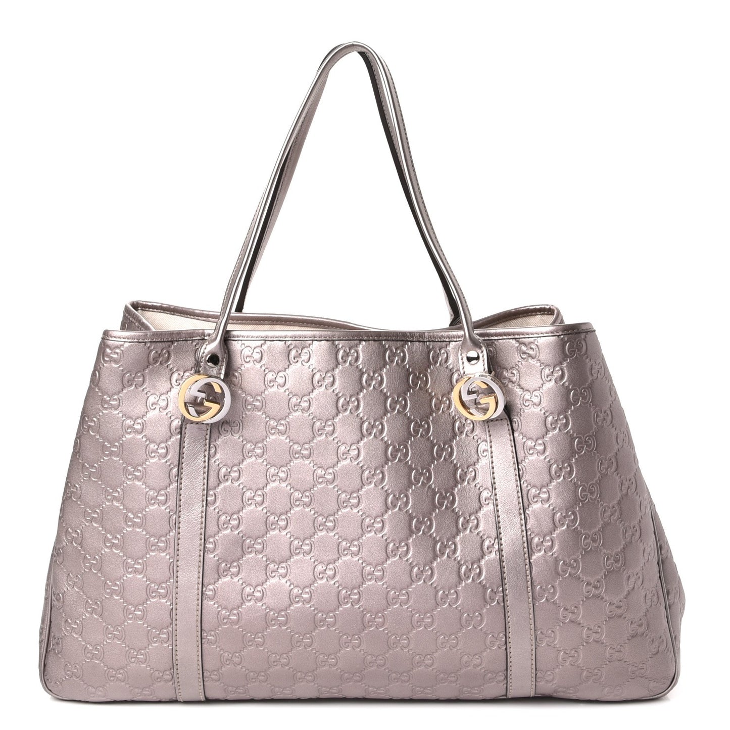 Metallic Guccissima Large GG Twins Tote Mauve
